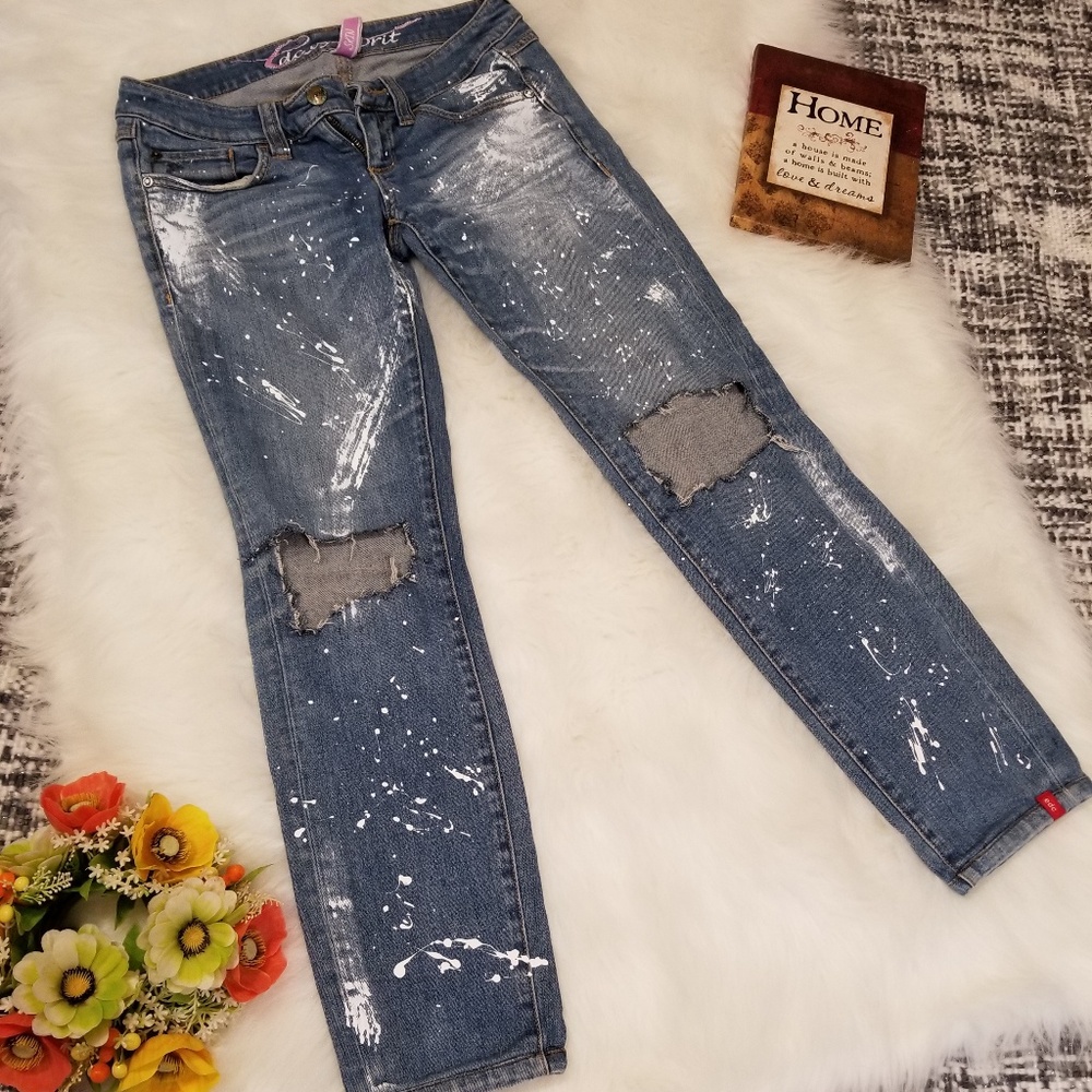 Custom Paint Splattered Ripped Distressed Jeans! - image 3